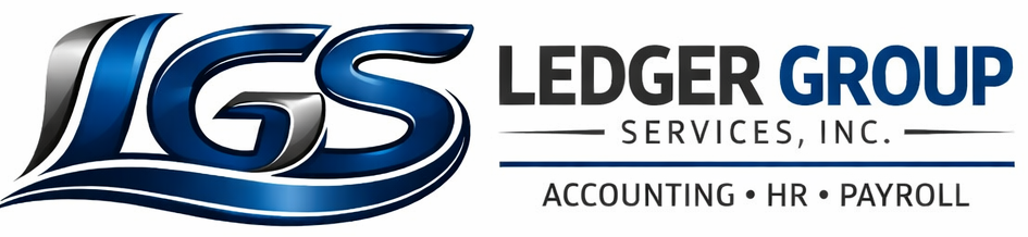 Ledger Group Services Inc logo with accounting, HR and payroll tagline